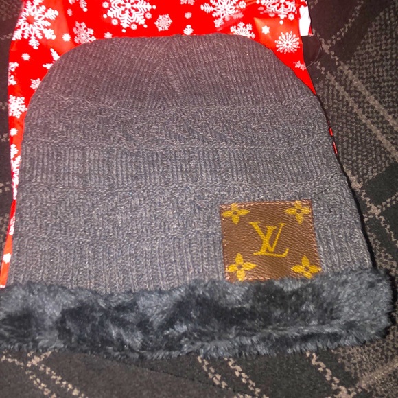 Accessories - LV upcycled Fur Lined Winter hat New gray